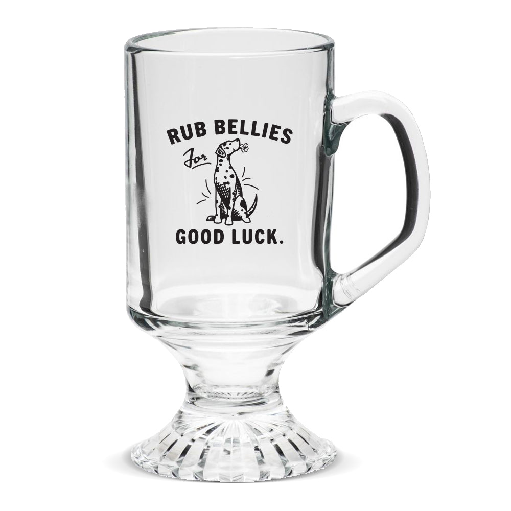 Rub Bellies for Good Luck Irish Glass