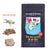 coffee bag with cartoon design of girl in bed with dogs