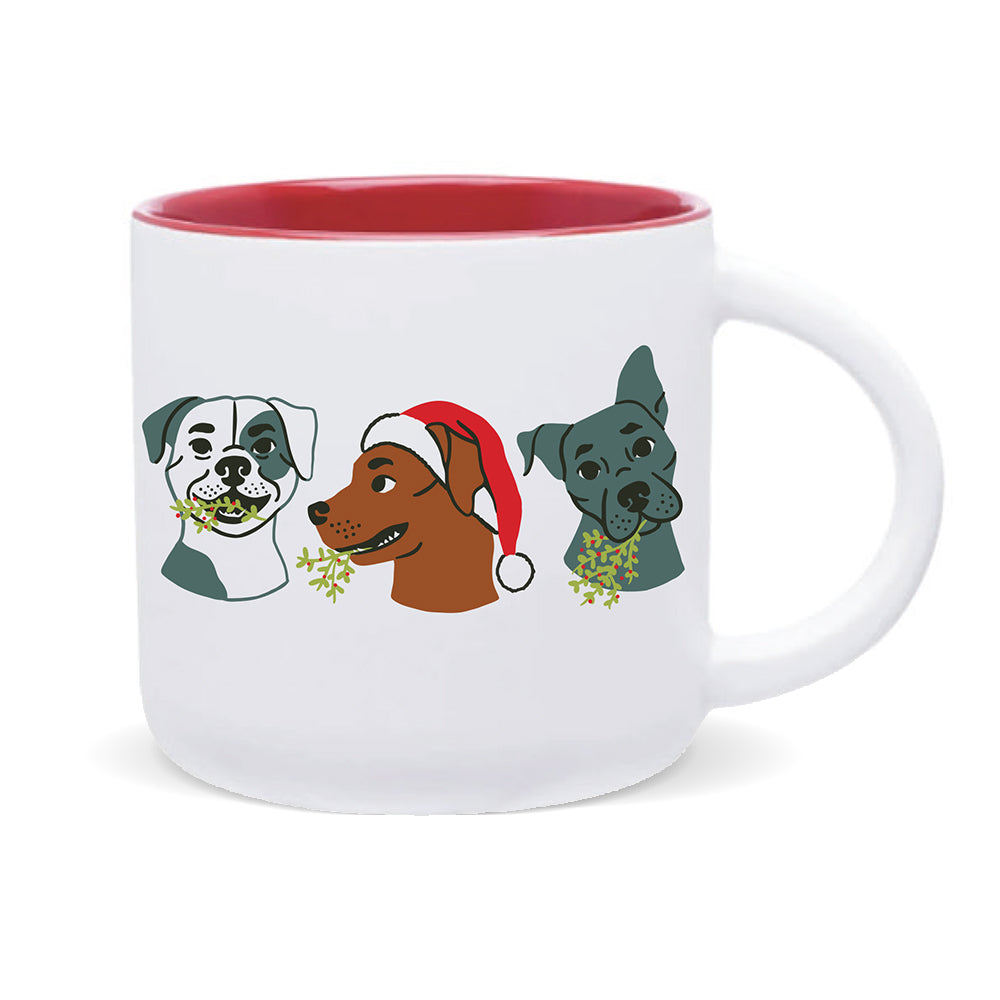 Pittie Kisses Under The Mistletoe Mug