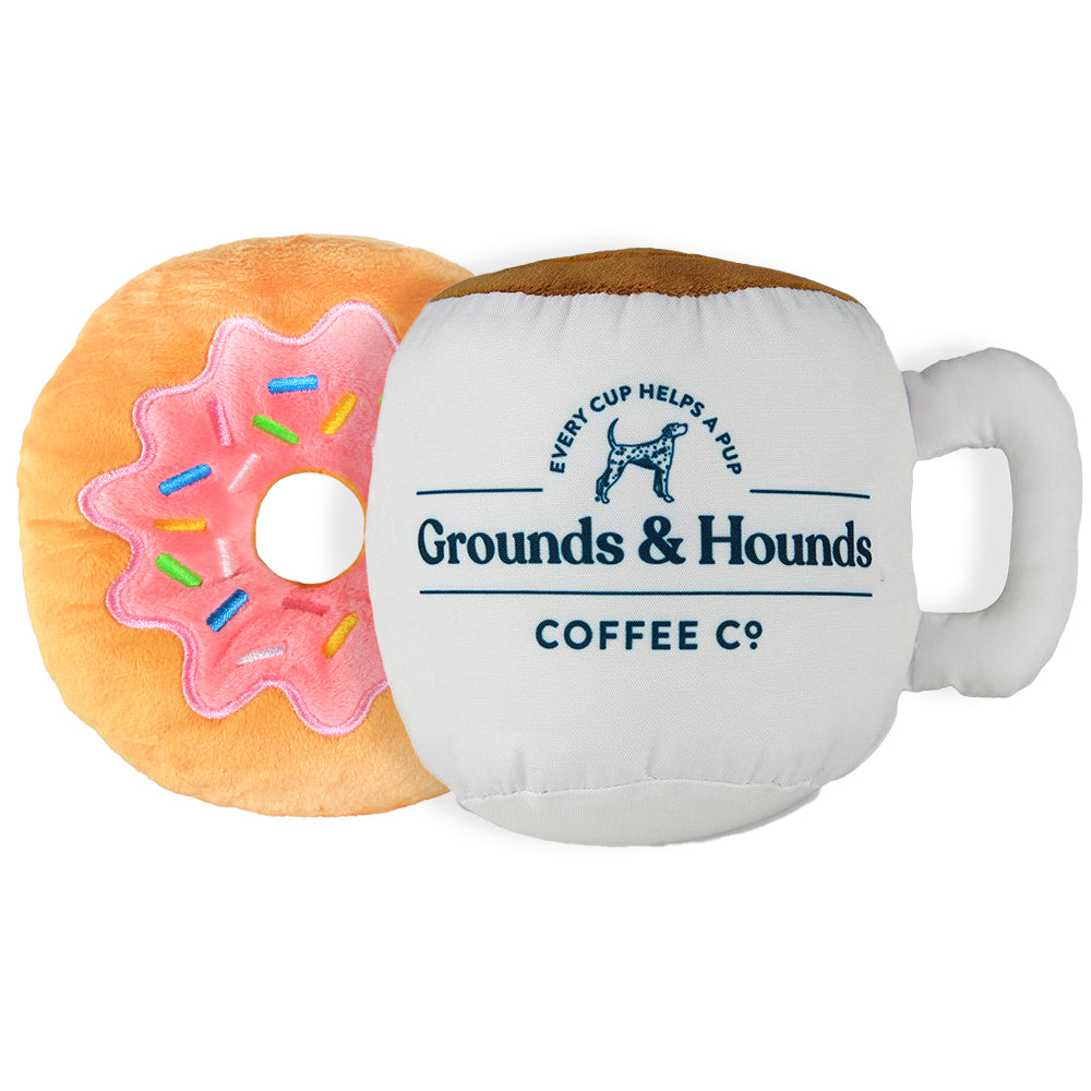 Coffee & Donut Dog Toy Bundle