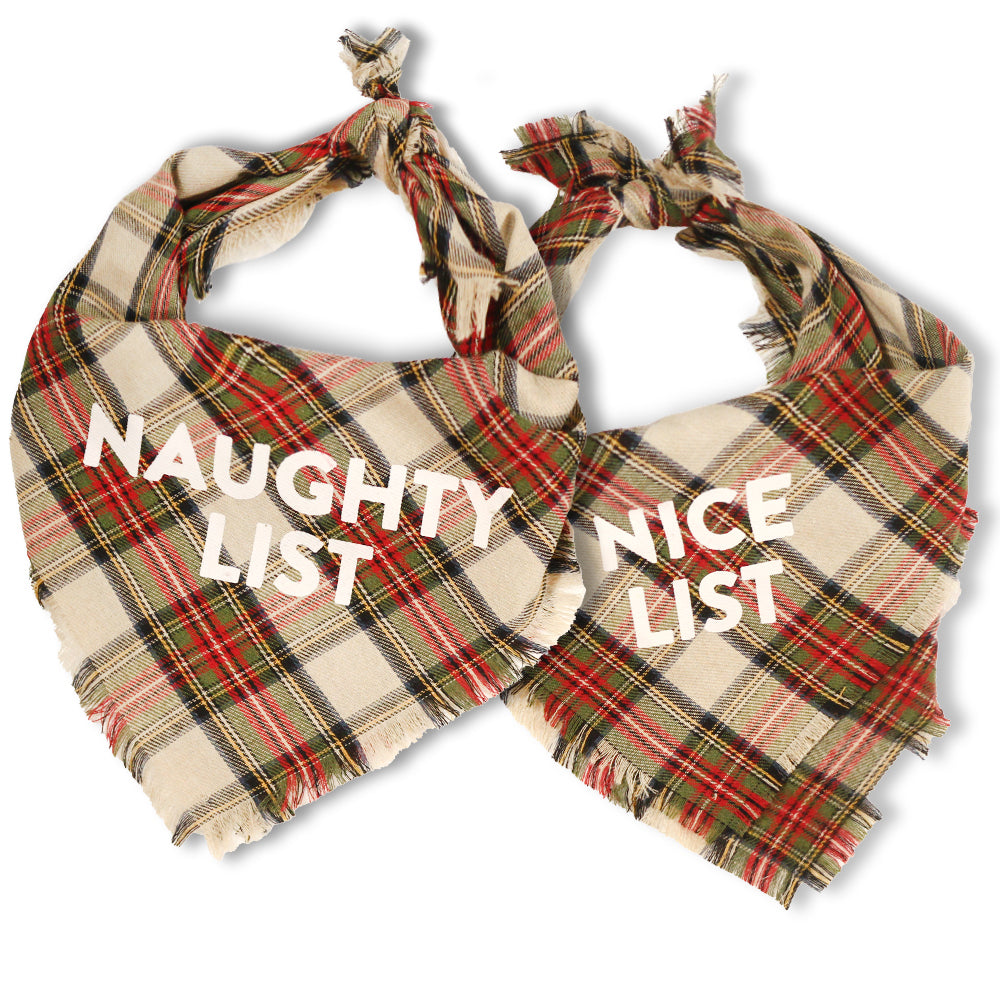 Naughty or Nice List Reversible Bandana