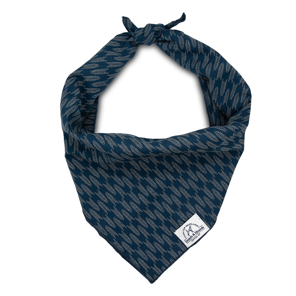 navy pattern dog bandana