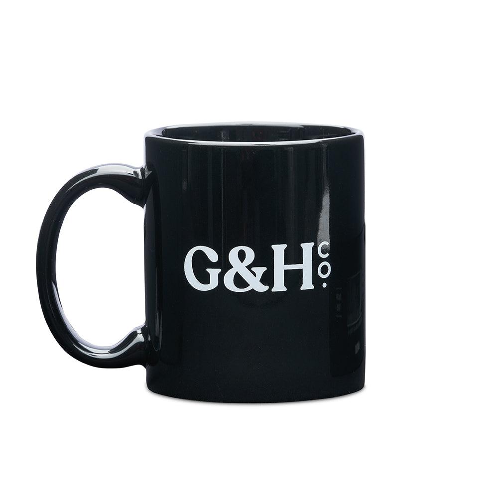 Real Men Rescue Dogs black mug with white font design