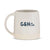 beige ceramic mug with G&Hco logo