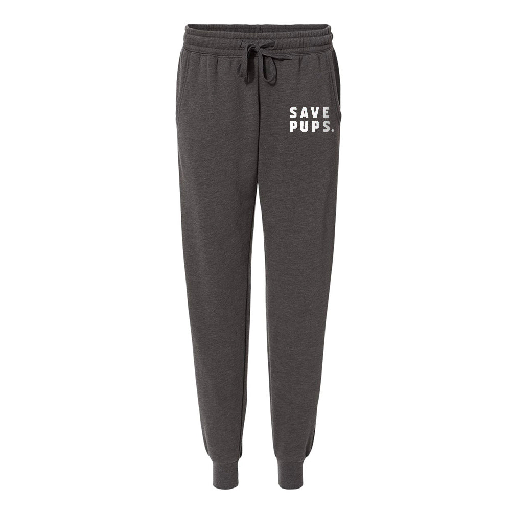 Save pups grey jogger sweatpants with drawstring waist