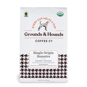 12 ounce bag of single origin sumatra dark roast coffee
